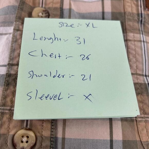 Carhartt Plaid Short Sleeve Button Down Shirts Size XL Mens Relaxed Beige Plaid - Picture 11 of 11